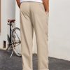Men's Casual Chino Pants Relaxed Fit Drawstring Elastic Waist Lightweight Pant Twill Pleated Trousers