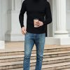 Men's Casual Slim Fit Turtleneck Pullover Sweaters Tops with Twist Patterned