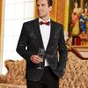 Men's Floral Tuxedo Jacket Paisley Shawl Lapel Stylish Suit Blazer Jacket for Wedding, Dinner, Party, Prom