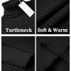 Men's Slim Fit Turtleneck Sweater Casual Pullover Sweater Lightweight Ribbed Sweater