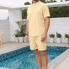Mens 2 Piece Outfits Casual Tracksuit Shorts Summer Sweatsuit Oversize Short Sleeve Sport Set