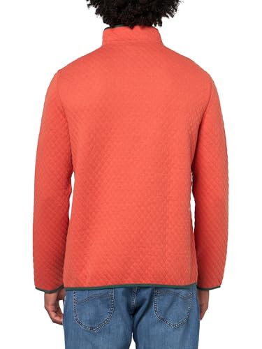 Men's Knit Diamond Quilted Half-Zip Long Sleeve Sweatshirt
