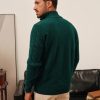 Mens Quarter Zip Sweater Cable Knitted Pullover Sweaters Textured Solid Colors Sweater
