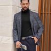 Mens Ribbed Turtleneck Shirts Lightweight Long Sleeve Thermal Undershirts Pullover Casual Sweater S-XXL