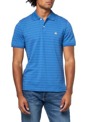Men's Cotton Pique Stretch Logo Short Sleeve Polo Shirt