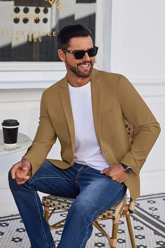 Men's Casual Blazer Lightweight Sport Coat One Button Suit Jacket