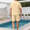 Mens 2 Piece Outfits Casual Tracksuit Shorts Summer Sweatsuit Oversize Short Sleeve Sport Set