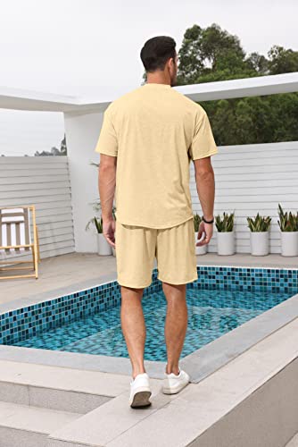 Mens 2 Piece Outfits Casual Tracksuit Shorts Summer Sweatsuit Oversize Short Sleeve Sport Set