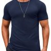 Men's T Shirt Short Sleeve Crew Neck T-Shirts Casual Summer Classic Basic Tees