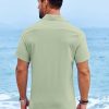 Mens Button Down Shirt Short Sleeve Causal Beach Shirts Summer Shirts with Pocket