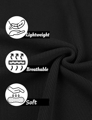 Mens Slim Fit Knit Polo Shirts Business Lightweight Polo Sweater Casual Summer Ribbed Textured Collared T Shirt
