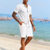 Men's Knit Polo Shirt Vintage Button Down Shirt Short Sleeve Hawaiian Shirt 2025 Summer Fashion Beach Shirts