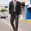 Men's 2 Piece Suits Classic Fit 2 Button Dress Suits Tuxedo Jacket Blazer for Wedding Business Dinner Prom