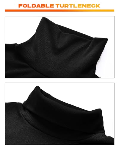 3 Pack Men's Turtleneck Sweater Ribbed Long Sleeve Mock Turtleneck Shirts Casual Knitted Basic Layer Pullover Top