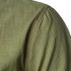 Men's Fitted Cotton Like Linen Casual Short Sleeve Button Up Shirts Lightweight Beach Tops with Pocket