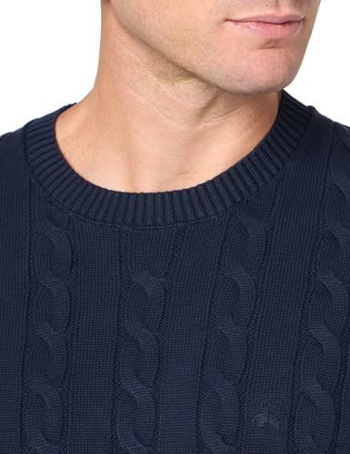 Men's Cotton Cable Crew Neck Sweater