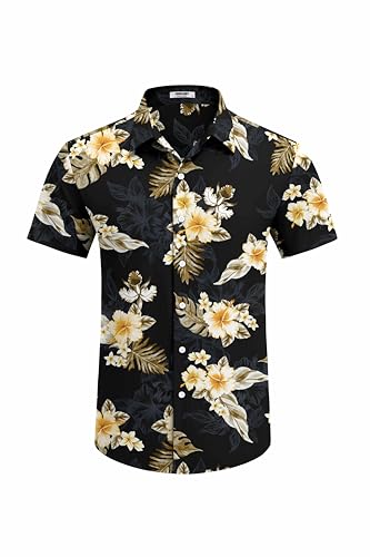 Hawaiian Shirt for Men Short Sleeve Floral Button Down Shirt Tropical Casual Summer Beach Shirts