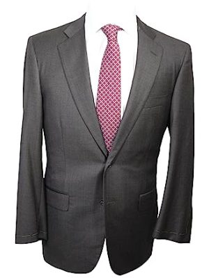 Solid Gray/Brown Full Canvas Suit with Golden Fleece Pants Size 41 Reg Waist 33"