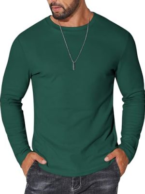 Thermal Shirts for Men Long Sleeve T Shirt Casual Basic Shirts Stretch Crew Neck Undershirts