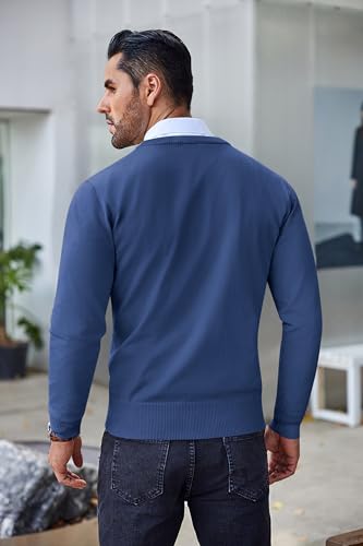 Men's Crew Neck Sweater Slim Fit Lightweight Sweatshirts Knitted Pullover for Casual Or Dressy Wear
