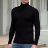 Men's Casual Slim Fit Turtleneck Pullover Sweaters Tops with Twist Patterned