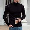 Men's Casual Slim Fit Turtleneck Pullover Sweaters Tops with Twist Patterned