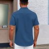 Men's Casual Dress Shirt Short Sleeve Button Down Shirts Summer Wedding Untucked Shirt