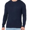 Men's Cotton Cable Crew Neck Sweater