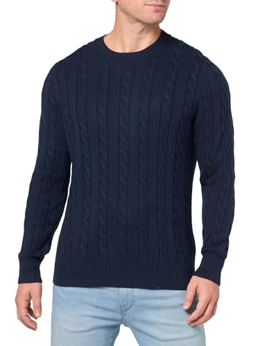 Men's Cotton Cable Crew Neck Sweater
