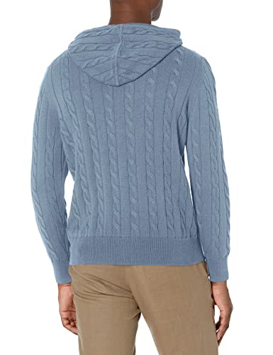 41x3-FOXJiL.jpg Men's Cotton Cable Knit Hoodie Sweater