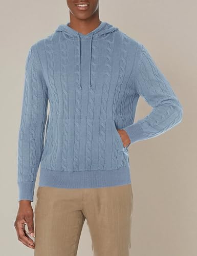 41y5BncZFDL.jpg Men's Cotton Cable Knit Hoodie Sweater