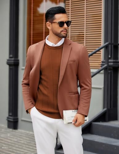 Men's Crew Neck Sweater Long Sleeve Ribbed Knit Dress Sweaters Casual Slim Fit Pullover