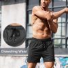 Men's Running Athletic Shorts 5 Inch 2 Pack Gym Workout Shorts Fitted Exercise Hiking Shorts with Zipper Pocket