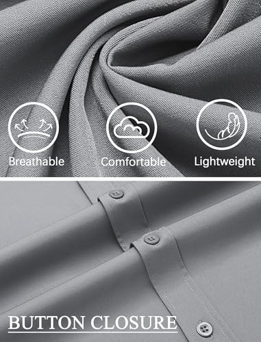 Mens Casual Button Down Shirts Short Sleeve Business Shirts Lightweight Wrinkle Free Dress Shirts