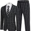 Men's 2 Piece Suits Classic Fit 2 Button Dress Suits Tuxedo Jacket Blazer for Wedding Business Dinner Prom
