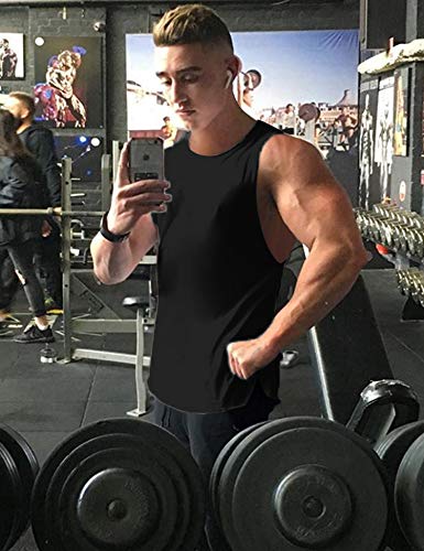 Men's 3 Pack Workout Tank Tops Sleeveless Gym Shirts Bodybuilding Fitness Muscle Tee Shirts