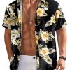 Hawaiian Shirt for Men Short Sleeve Floral Button Down Shirt Tropical Casual Summer Beach Shirts