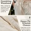 Men's Casual Linen Pants Elastic Waist Drawstring Beach Summer Pants Lightweight Linen Trousers