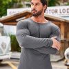 Men's 2 Pack Muscle T-Shirt Stretch Long Sleeve Gym Workout Bodybuilding Training Tee Shirts Casual Hipster Tops