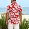 Mens Hawaiian Shirt Short Sleeve Button Down Shirts Tropical Summer Beach Shirts Casual Floral Aloha Shirts