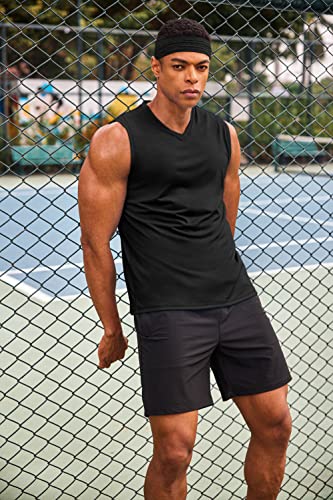 Men's 3 Pack Workout Tank Tops Gym Sleeveless Shirts V Neck Bodybuilding Muscle Tee Shirt