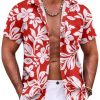 Mens Hawaiian Shirt Short Sleeve Button Down Shirts Tropical Summer Beach Shirts Casual Floral Aloha Shirts