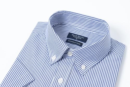 Wrinkle Free Dress Shirts for Men Regular Fit Short Sleeve Button Down Shirts Business Casual Shirts