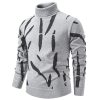 Mens Turtleneck Sweaters Cable Knit Long Sleeve Men's Pullover Sweaters