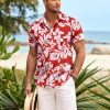 Mens Hawaiian Shirt Short Sleeve Button Down Shirts Tropical Summer Beach Shirts Casual Floral Aloha Shirts