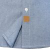 ® Chambray Shirt Men Long Sleeve Cotton Work Shirts with 2 Pockets Casual Button Down