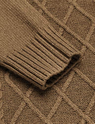 Men's Shawl Collar Sweaters V-Neck Relaxed Fit Cable Pullovers